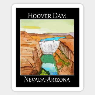 Hoover Dam on the colorado river in Las Vegas Nevada.  Also on the border of Arizona Sticker